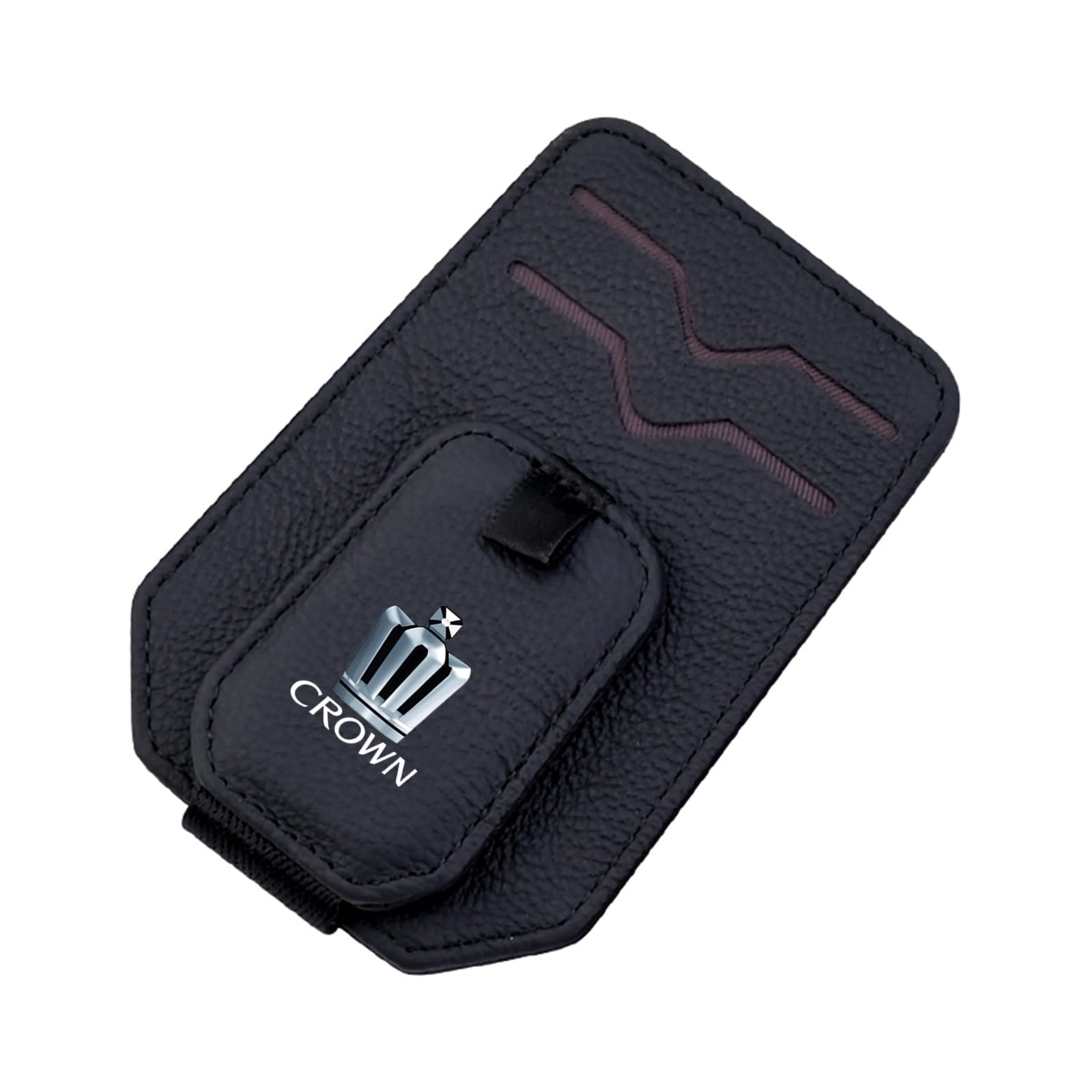 

Зажим для солнцезащитных очков Fumezu, совместимый с козырьками и кожей, удобный автомобильный держатель для очков, включает карманы для карт и магнит, идеально подходит для чёрный