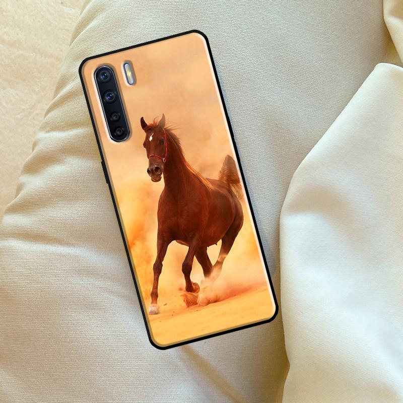 Running Horses Animal Case For Oppo A17 A94 A74 A54 A60 A40 A80 A16 A76 A96 A98 A58 A78 A18 A38 A57 A15 A5 A6 Pro