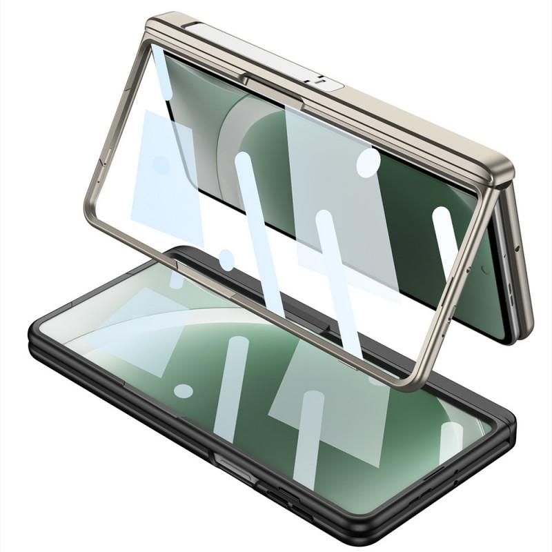 Moto Razr Fold Magnetic Snap-On Case With Integrated Kickstand Full-Body Protection PC Hard Shell Matte Finish In Black Green