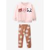 New Children's Clothing Set for Girls, Cute Pink Children's Sweatshirt, Autumn Outfit, Long Pants Two-Piece Set, Baby Cartoon Bear Trendy