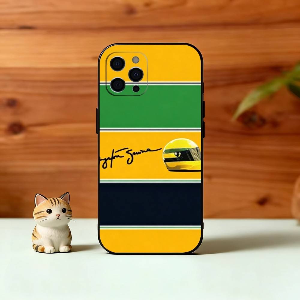 Racing Driver A-Ayrton S-Senna Phone Case For iPhone 17,16,15,14,13,12,11 Plus,Pro Max,XS,Soft Silicone Black Cover
