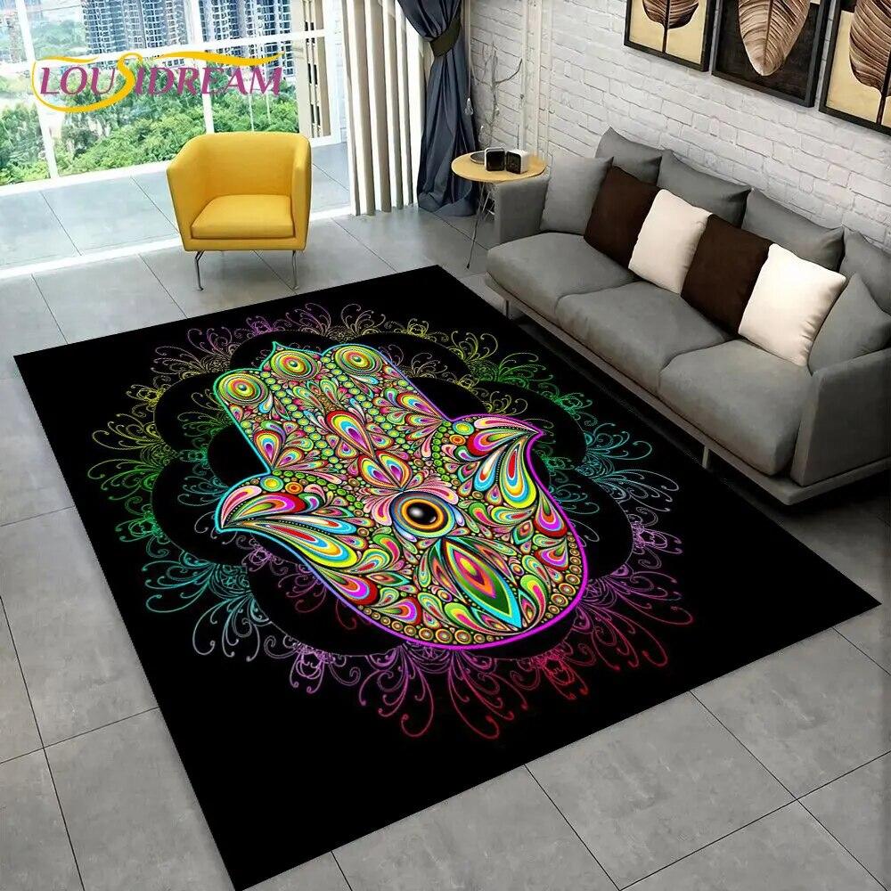 Nazar Evil Eye Tree of Life Area Rug,Carpet for Home Living Room Bedroom Sofa Doormat Kitchen Decor,kids Play Non-slip Floor Mat