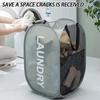 Portable Mesh Pop Up Laundry Hamper Wide Opening Breathable Collapsible Space-Saving Laundry Basket