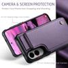 Custodia Edge per Samsung Galaxy S25 con Porta Carte, Custodia Portafoglio con Blocco RFID, Custodia Resistente in Pelle con Cavalletto e Chiusura Magnetica