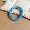 Acrylic Splicing Round Bangles for Women 2025 Retro Fashion Versatile Bracelet High-end Touch Hand Minimalist Men's Zircon Gift