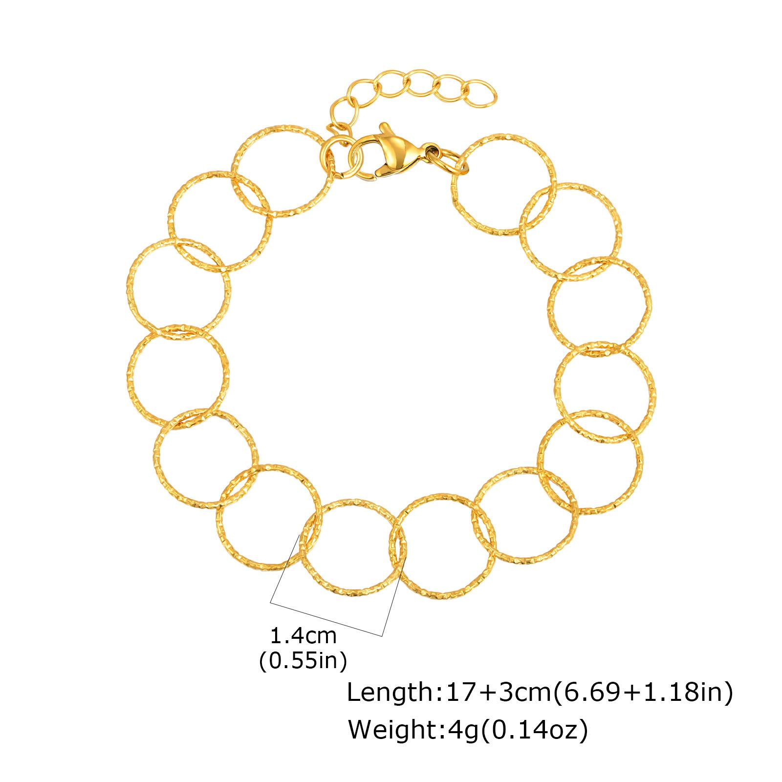 Women S Jewelry Stainless Steel Embossed Interlocking Gold Bracelet Simple Jewelry Br-2482