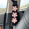 Car Seatbelt Cover Cute Embroidered Flowers Auto Shoulder Strap Protector Pad Seat Belt Harness Cushion for Children Women