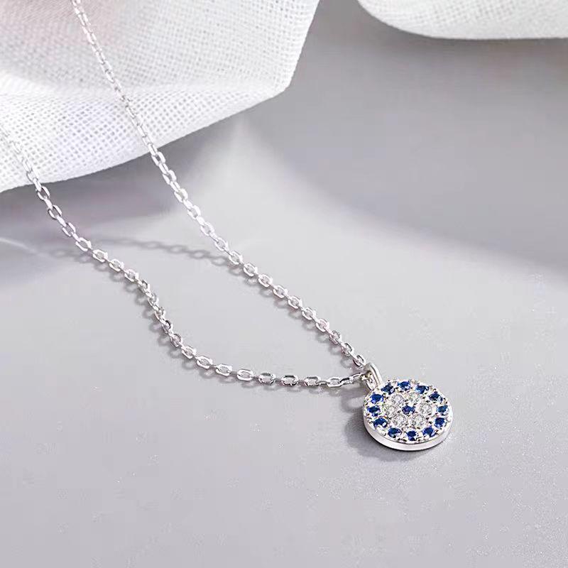 Women's Evil Eye Pendant Necklace - Versatile Thin Clavicle Chain, Perfect for Holidays