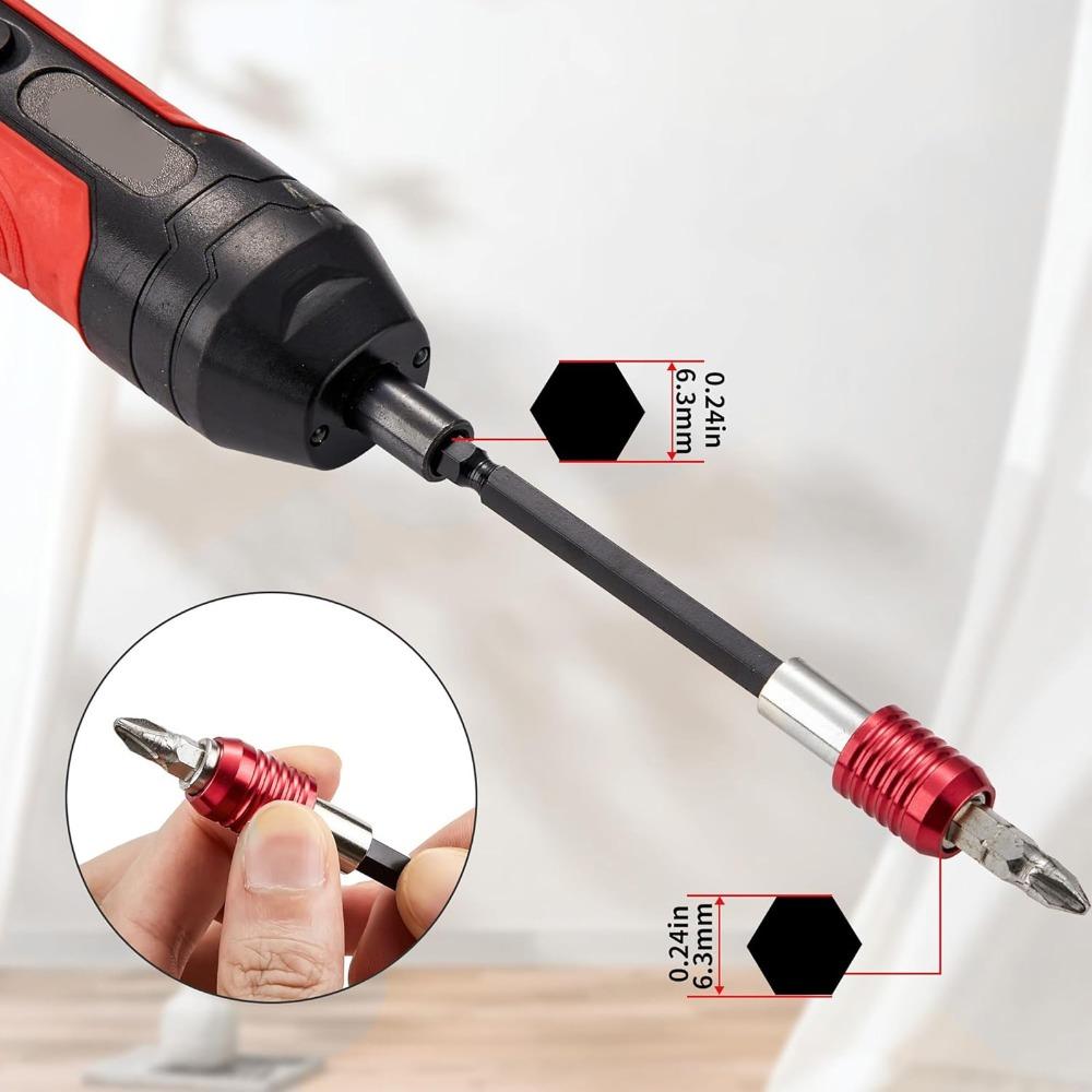 3pcs Magnetic Drill Bit Extension 1/4 Inch Hex Shank Magnetic Drill Extension For Screws Nuts