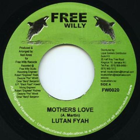 

7inch Record LUTAN FYAH - Mother s Love Free Willy 2006 Jamaica Reggae, Ska & Dub