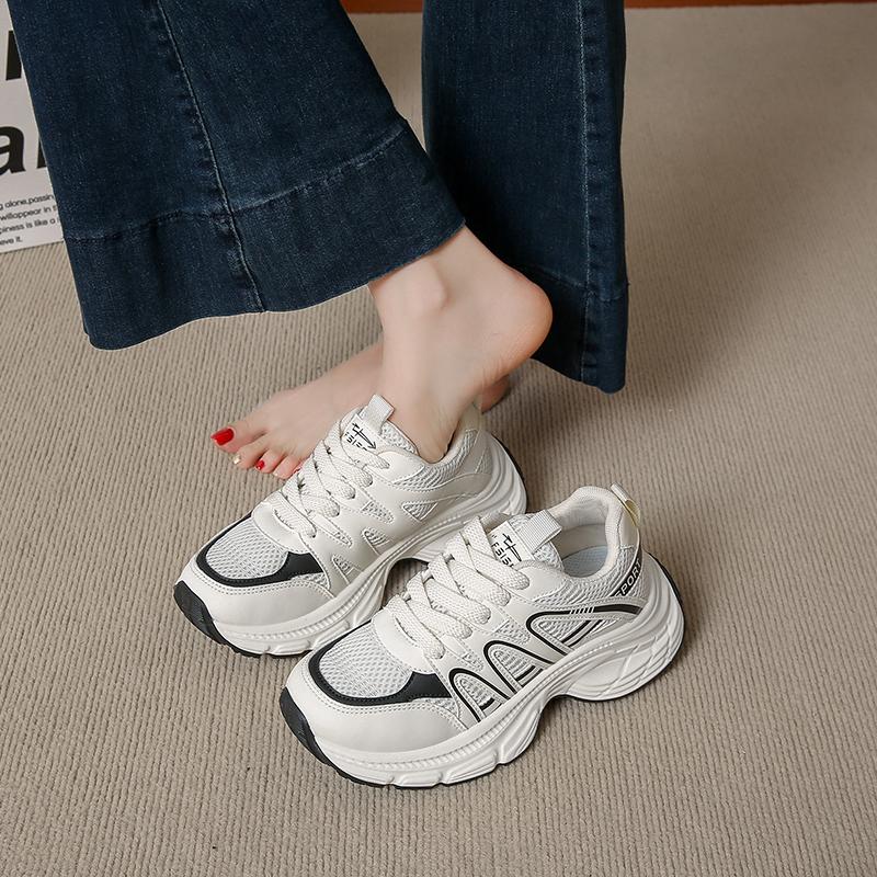 2025 New Women's Shoes Autumn Trendy Brand Women's Thick Sole Increased Casual Flow Reflective Sports Running Trendy Shoes