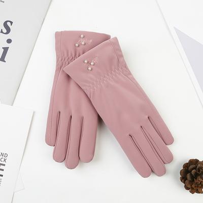 New Women's Warm Gloves for Autumn and Winter Outdoor Cycling Simple Windproof and Water-repellent Plus Velvet and Thickened Touch Screen Gloves