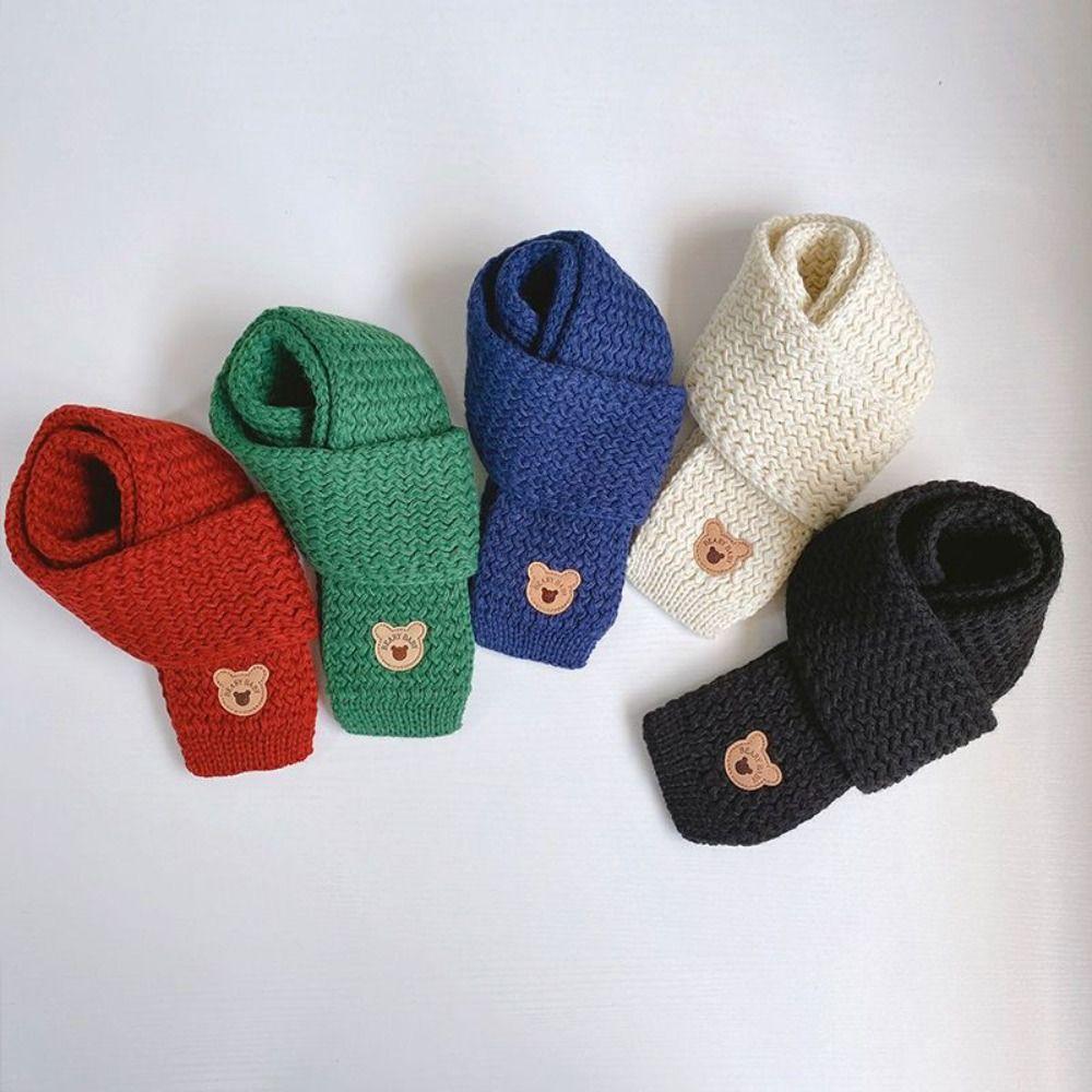 Solid Color Kids Scarf Cute Keep Warm Scarf New Neck Cover  Kid