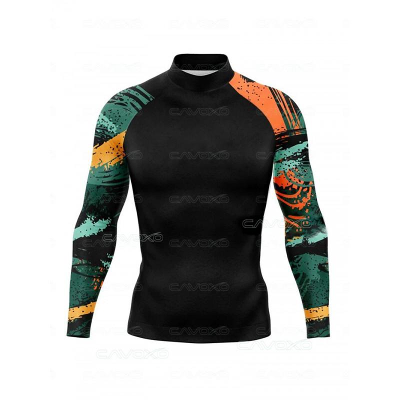 Long Sleeve Surfing Rash Guard Men Quick Dry Breathable Swimming Diving