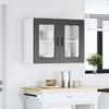 Kitchen Wall Cabinet with Glass Doors, Squid, Black