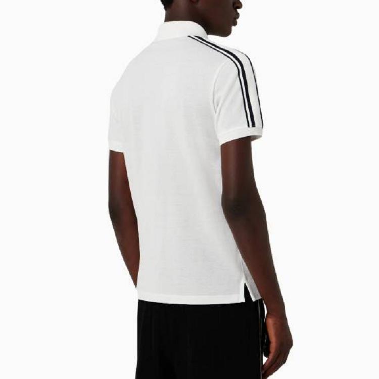Emporio Armani Logo Embroidered Button Short Sleeve Polo Shirt Men polo shirts White 6R1FC51-JTKZ1-0101