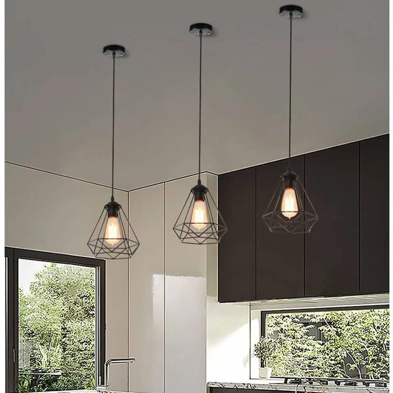 Retro industrielle schwarze Pendelleuchten E27 für Küche, Wohnzimmer, Restaurant