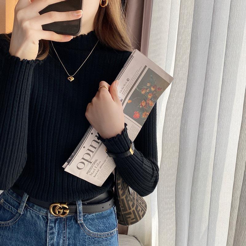 Camicia Undercover da Donna Interno per Primavera e Autunno Orecchio Maglione a Collo Mezzo Alto Top in Maglia