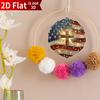 American Flag Wind Spinner 2D Stainless Steel Cross Car Rearview Mirror Decor for Garden Yard Balcony Window Outdoor Decoration