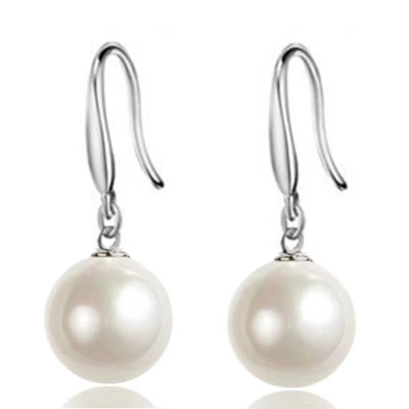 White Pearl Dangle Earrings for Women - Simple, Fresh, Trendy Korean-Style Jewelry
