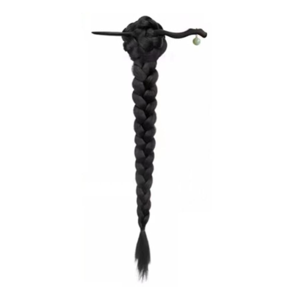 Hair Stick Claw Clip Ponytail Wig Hanfu Hairpin Twist Braid Wig New Chinese Style Wig  for Women