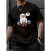 Santa Fitness Printed Men's T-shirt Fitness Sports Men's Short Sleeve Top Daily Running Workout Men's Crew Neck T-shirt