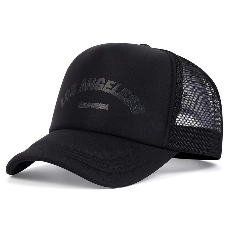 Unisex LOS ANGELES Print Baseball Net Caps Spring Summer Outdoor Sunscreen Hat Adjustable Casual Trucker Hats