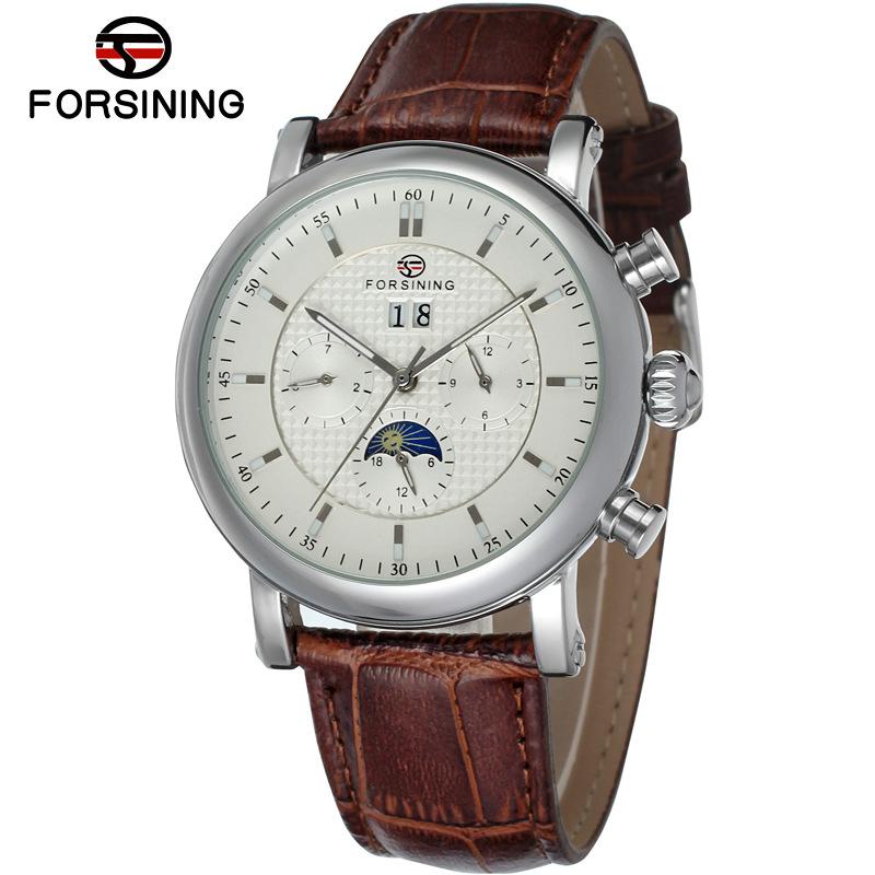 Forsining Herrenmode Freizeit Kalender Tourbillon Automatische Mechanische Uhr