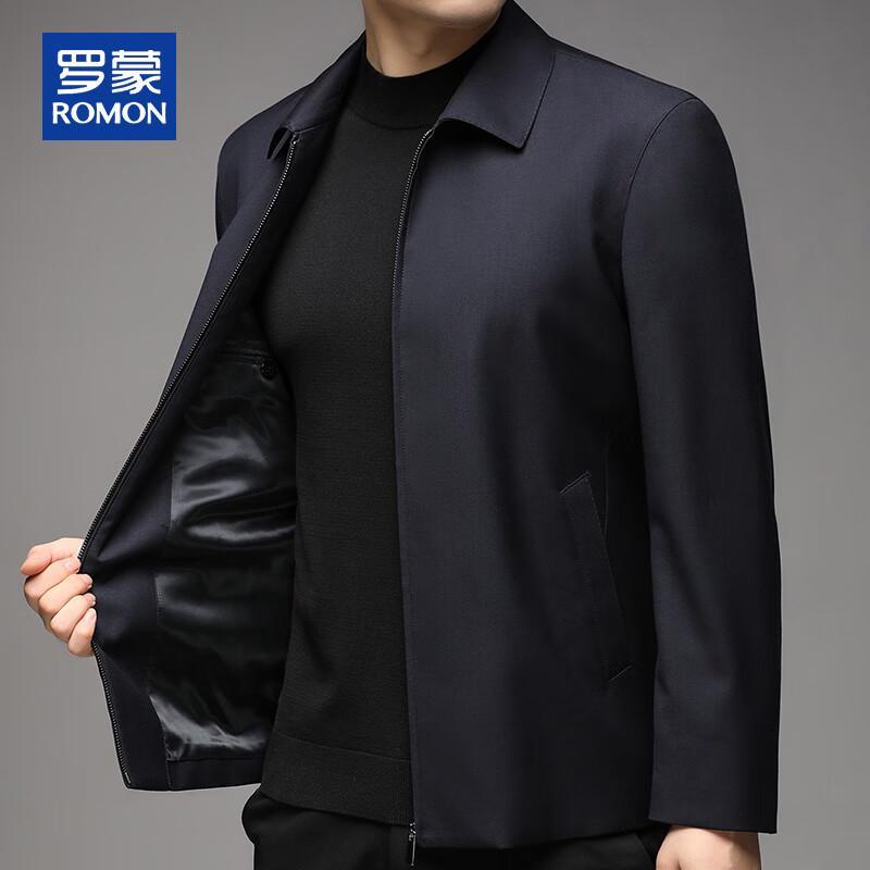 

ROMON Men s Autumn/Winter Wool Silk Blend Business Casual Jacket 2XL