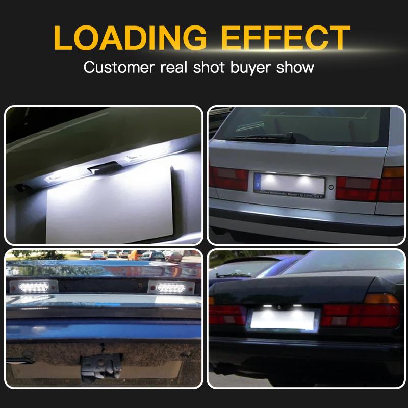2PCS White LED License Plate Light Lamp For BMW 5 Series E34 (M5 518i 520i 525i 525td 530i 540i)1988-1996 7 Series E32 1986-1994