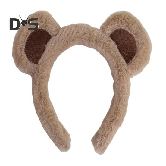 

Повязка на голову с ушками медведя для девочек, мультяшный плюшевый обруч для волос, макияж, мытье лица, повязка на голову для косплея на Хэллоуин C