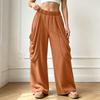Women's Elegant High Waist Wide Leg Pants with Large Pockets, Pleated Loose Fit Long Trousers