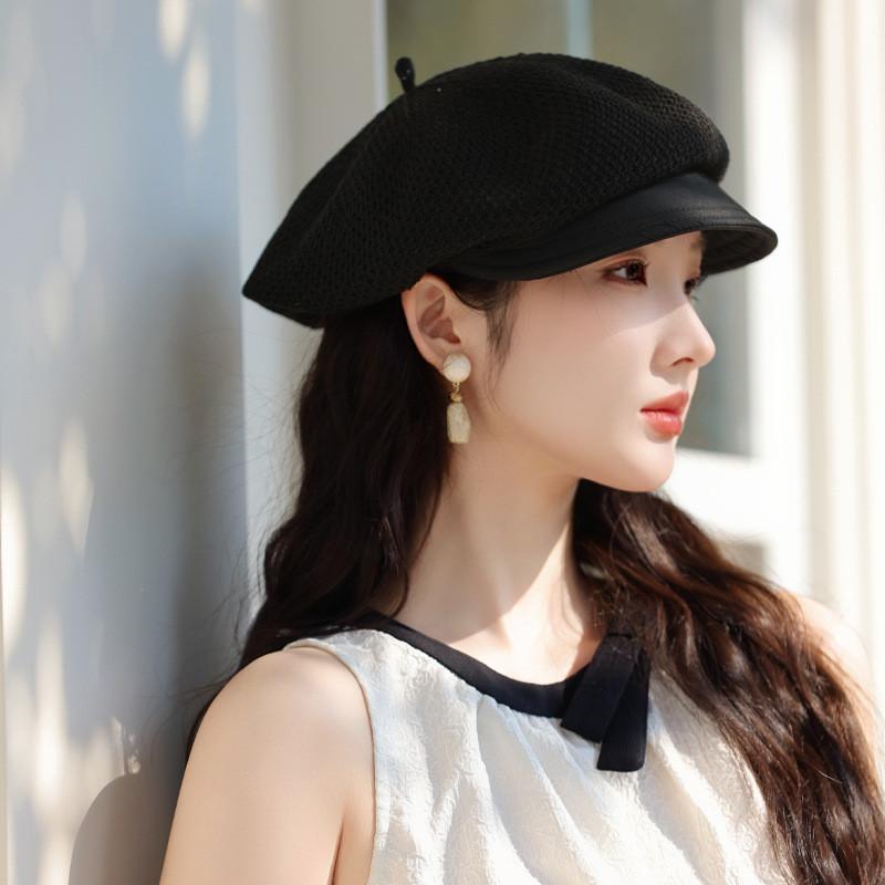 Classic Beret Hat For Women Summer Sun Protection And Breathability In Stylish Design