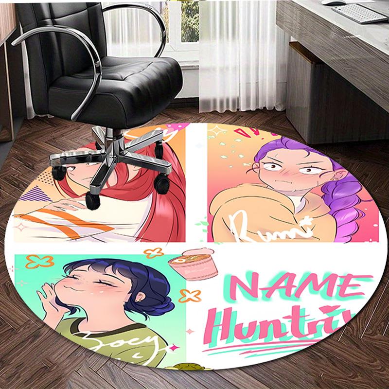 Personalized K-KPop Demon Hunters Round Chair Office Rug - Perfect for Mat, Office Chair & More - Ideal Gift for Birthdays and Holidays