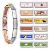 Photo Italian Modular Bracelet Band Link Connector Stainless Steel Texture Jewelry Accessories Suitable for Enthusiasts