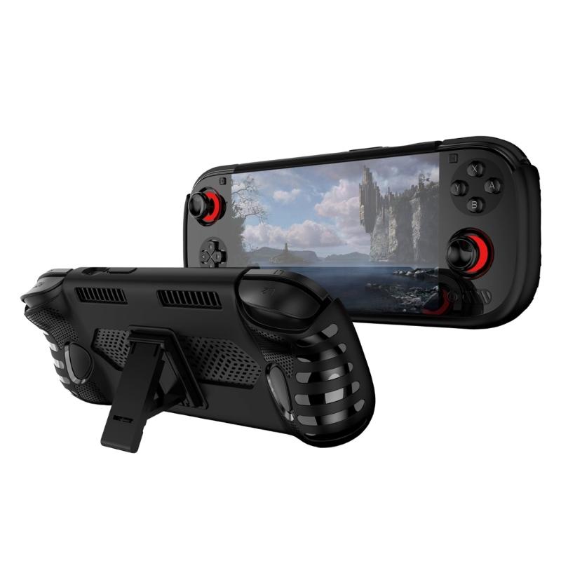 Protective Silicone Case Housing Shell For Handheld Gaming Console With Built In Adjustable Stand And Full Body Coverage