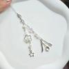 Handmade Bowknot Phone Chain Heart Pendant Keychain Rose Flower Charm Phone Lanyard Straps Acrylic Keyring Bag Ornament