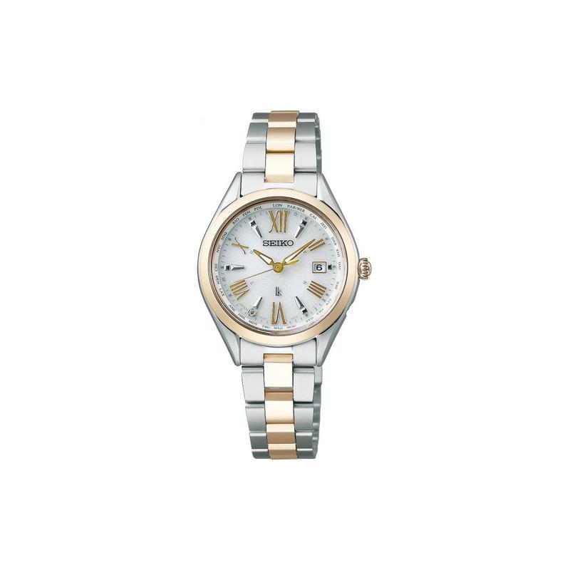SEIKO Antimagnetic Solar Quartz Titanium Strap Women s Watch White Dial SSQV106 синий