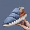 Couple Winter Cotton Slippers Men's Korean Closed Heel Fleece Lined Snow Boots Waterproof Warm Anti Cold Shoes for Winter