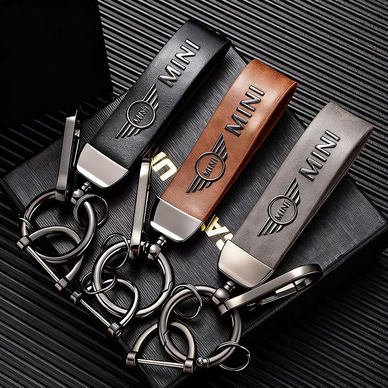 Car Hot Stamping Badge Keychain Zinc Alloy Keyring Accessories For MINI WORKS P One Cooper JCW R60 R59 R58 R57 R56 R55 R53 R52 F55