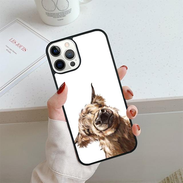 Highland Cows Phone Case For iPhone 17 Air 14 15 16 13 12 Cover For Apple 14 15 16 Pro Max 6S Plus Coque