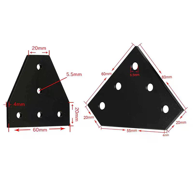 1Pc T/L Type 5 Hole Joint Board Plate Corner Angle Bracket Connection Joint Strip For 2020 3030 Aluminum Profile