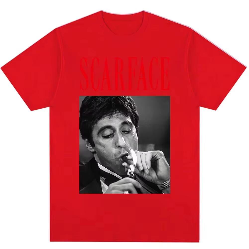 Scarface Movie Al Pacino Same Style T-shirt, Unisex Retro Hip Hop Loose Cotton Casual Streetwear Fashion T-Shirt