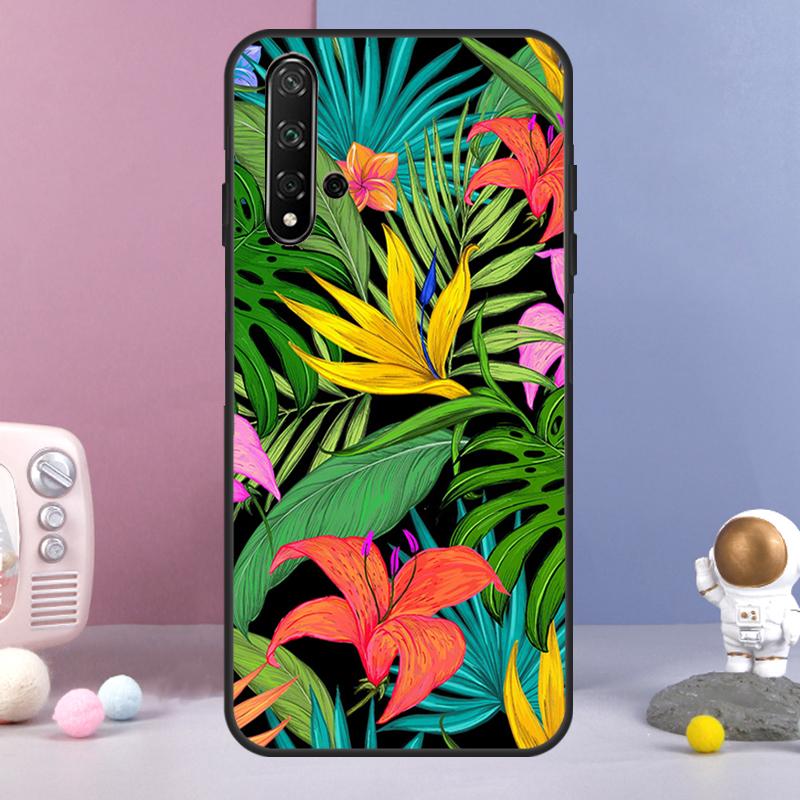 Tropical Leaf Pattern For Huawei Nova 3i 7i 8i 11i 12i 9 10 SE Y60 Y61 Y70 Y72 Y73 Y90 Y91 P20 P40 P30 Lite Case