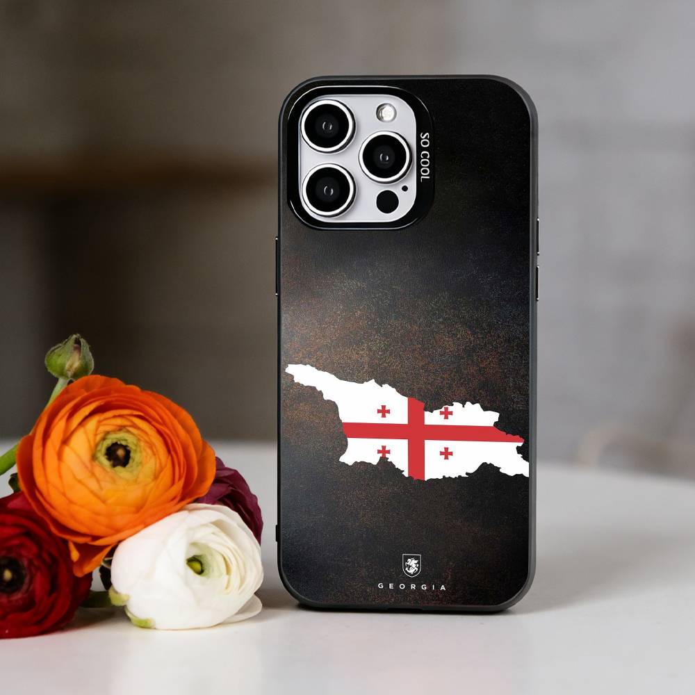 Georgia Flag Phone Case For iPhone 17,16,15,14,13,12,11 Plus,Pro Max,XS,Colorful Silver Phone case Funda Cover