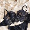 French Sexy Lace Backless Bra Set Underwire Support Minimizer Large Breasts