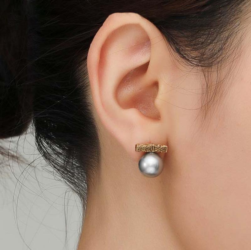 925 Silver Drop Earrings Hoop Pearl Leaf Vintage Irregular For Women Girl Gift Fashion Jewelry Dropship