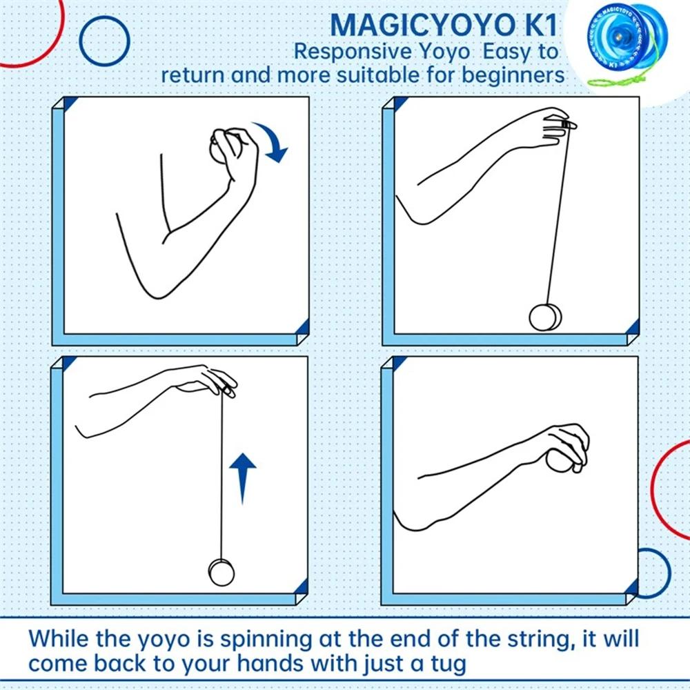 Yoyo reattivo 2A Yo-Yo Ball Giocattoli per principianti Yoyo Giocattoli divertenti per bambini Yoyo magico Yoyo ad alta velocità Giocattoli per giocoleria Yo-yo per ragazze e ragazzi