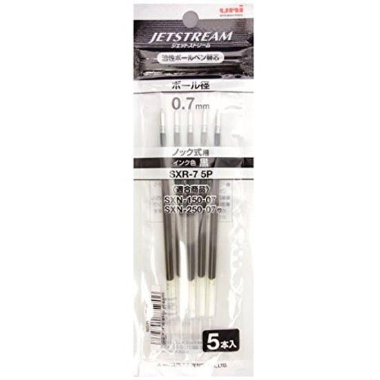 Mitsubishi Pencil Ballpoint Pen Refill Jetstream 0.7mm Black SXR-7 5 Pieces ComputerPeripheral Equipment