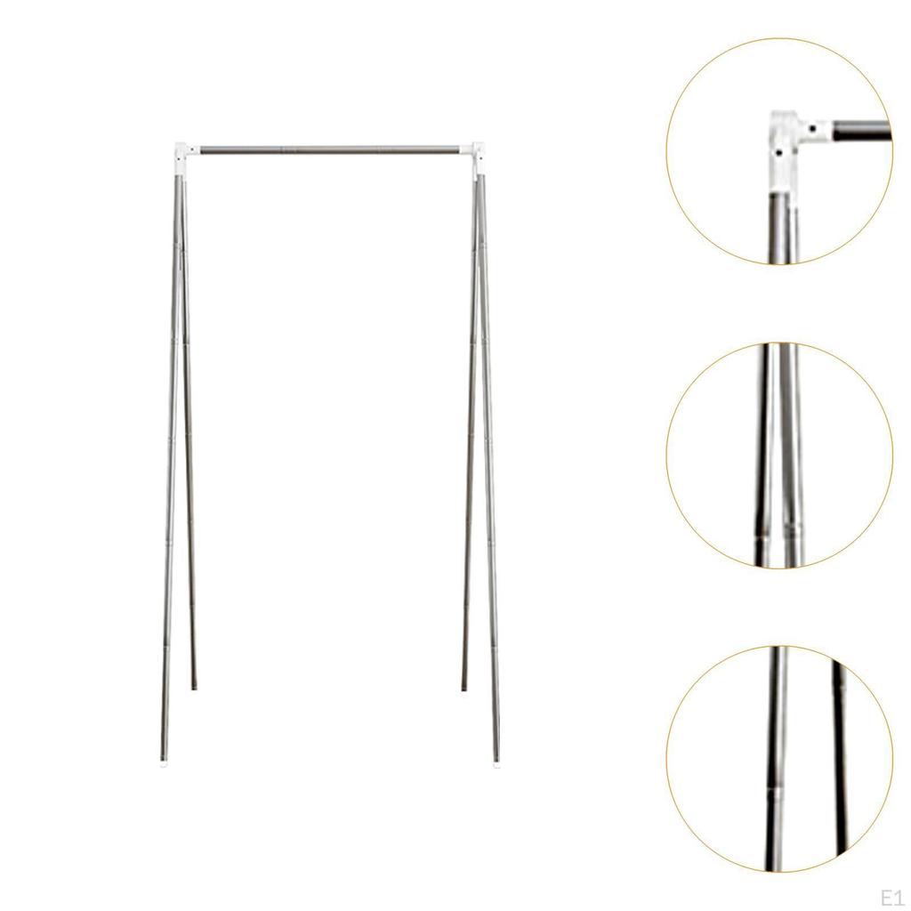 Clothing Rack Foldable Stainless Steel Portable for Interiors And Camping